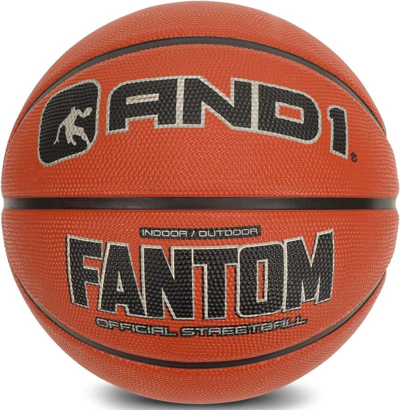 And1 Fantom Rubber Basketball: Official Regulation Size 7 (29.5 inches) - Deep Channel Construction Streetball, Made for Indoor Outdoor Basketball Games - Image 1